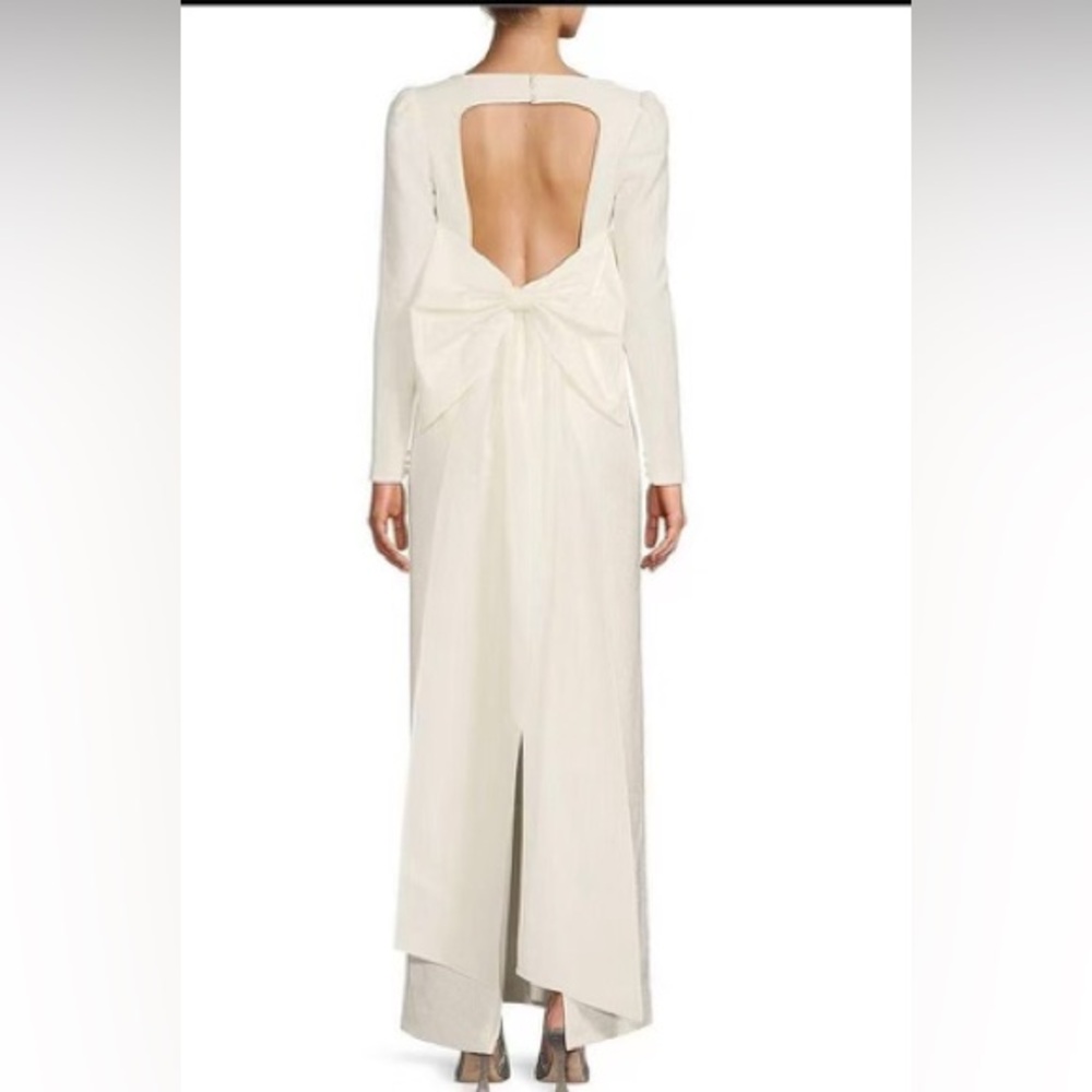 Antonio Melani White Long Sleeve Bow Dress